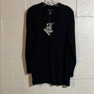 🍓 NWT 89th & Madison Black Lightweight Sweater 1X